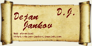 Dejan Jankov vizit kartica